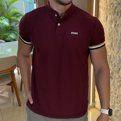Camiseta Hugo Boss Gola Henley Vinho