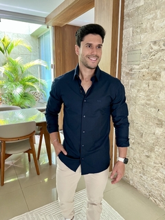 Camisa Social Hugo Boss Azul Marinho - comprar online