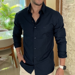 Camisa Social Hugo Boss Azul Marinho