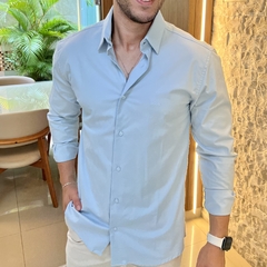 Camisa Social Hugo Boss Azul Claro