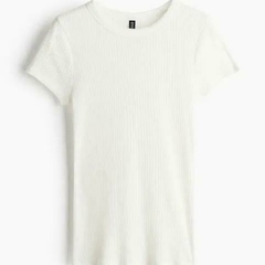 Remera de algodón acanalada