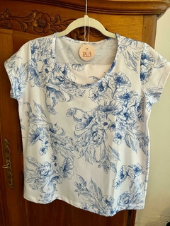 PIJAMA FULL PRINT FLORES AZULES
