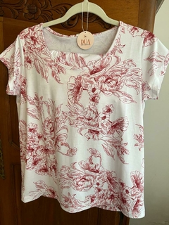 PIJAMA FULL PRINT FLORES BORDO