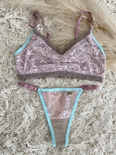 CONJUNTO DE PUNTILLA BICOLOR