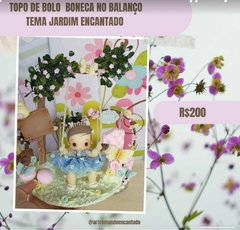 Topo de bolo personalizado em biscuit Tema Jardim Encantado menininha no balanço árvore na internet