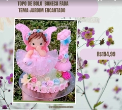 Topo de bolo personalizado em biscuit Tema Jardim Encantado Fadinha na internet