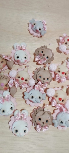 Apliques cabecinhas turma do circo rosa com 10 unidades - comprar online