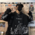 Hoodies retrô com estampa flame feminino, pulôveres casuais extragrandes, tops na internet