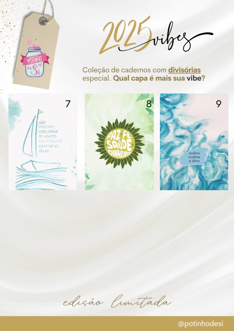 Caderno Médio Vibes 2025 - Escolha sua Capa - comprar online