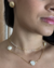 COLAR CORRENTE DELICADA + PEROLAS BANHADO A OURO 18K - comprar online