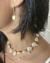 CHOKER PEROLA 10MM BANHADO A OURO 18K