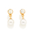 Brinco banhado a ouro 18k com cristais e pérolas sintéticas - 523951