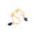 Brinco meia argola folheado a ouro com zircônias - 526516 - comprar online