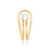Brinco piercing de pressão folheado a ouro com zircônia - 526670