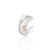 Brinco Rommanel piercing de pressão folheado a platina aro duplo com flor e zircônias - 327017
