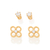 Kit brinco Rommanel folheado a ouro flor 526622