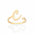 Anel de letra folheado a ouro 18k-letra 513440 - loja online