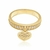 Meia aliança banhada a ouro 18k com zircônia 511376 - comprar online