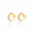 Brinco meia argola folheado a ouro com zircônias - 527094