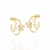 Brinco meia argola borboleta folheado a ouro com zircônias - 527184