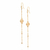 Brinco longo com bola folheado a ouro - 527167