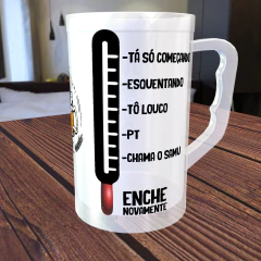 CHP03- Caneca de Chopp Vovô ou Papai de Vidro Fosco Com Seu NOME / Tema Flork / Dia dos Pais / Dia do Papai - Vic Mania Presentes