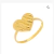 Anel Coração Detalhado - Banho de ouro 18K