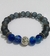 Pulseira Azul E Cinza Vidro (8mm) Árvore Da Vida