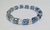 Pulseira De Cristal de Vidro Azul Claro E Transparente Com Strass