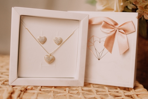 Conjunto Coração Cravejado - comprar online