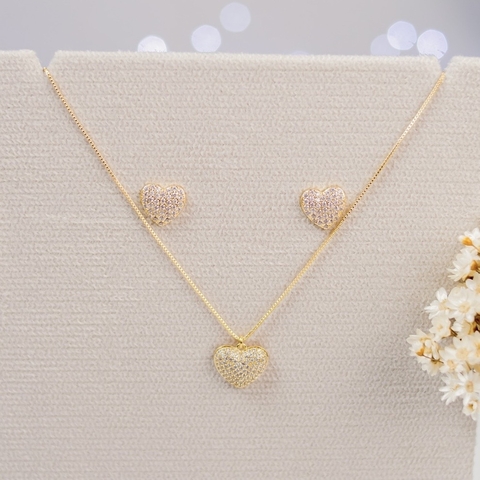Conjunto Coração Cravejado - comprar online