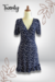 Vestido Corto Azul Margaritas