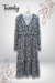 Vestido Midi Azul Estampado - comprar en línea