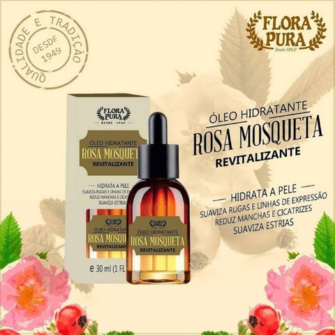 Óleo hidratante Revitalizante Rosa Mosqueta Flora Pura 30ml