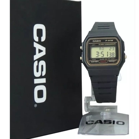 Relógio Casio F91w série ouro prova d 'água 30m - comprar online