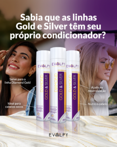 PACK 6 UN - CONDICIONADOR DIAMOND GOLD & SILVER - MATIZADOR - 300ML - EVOLPY LISS - comprar online