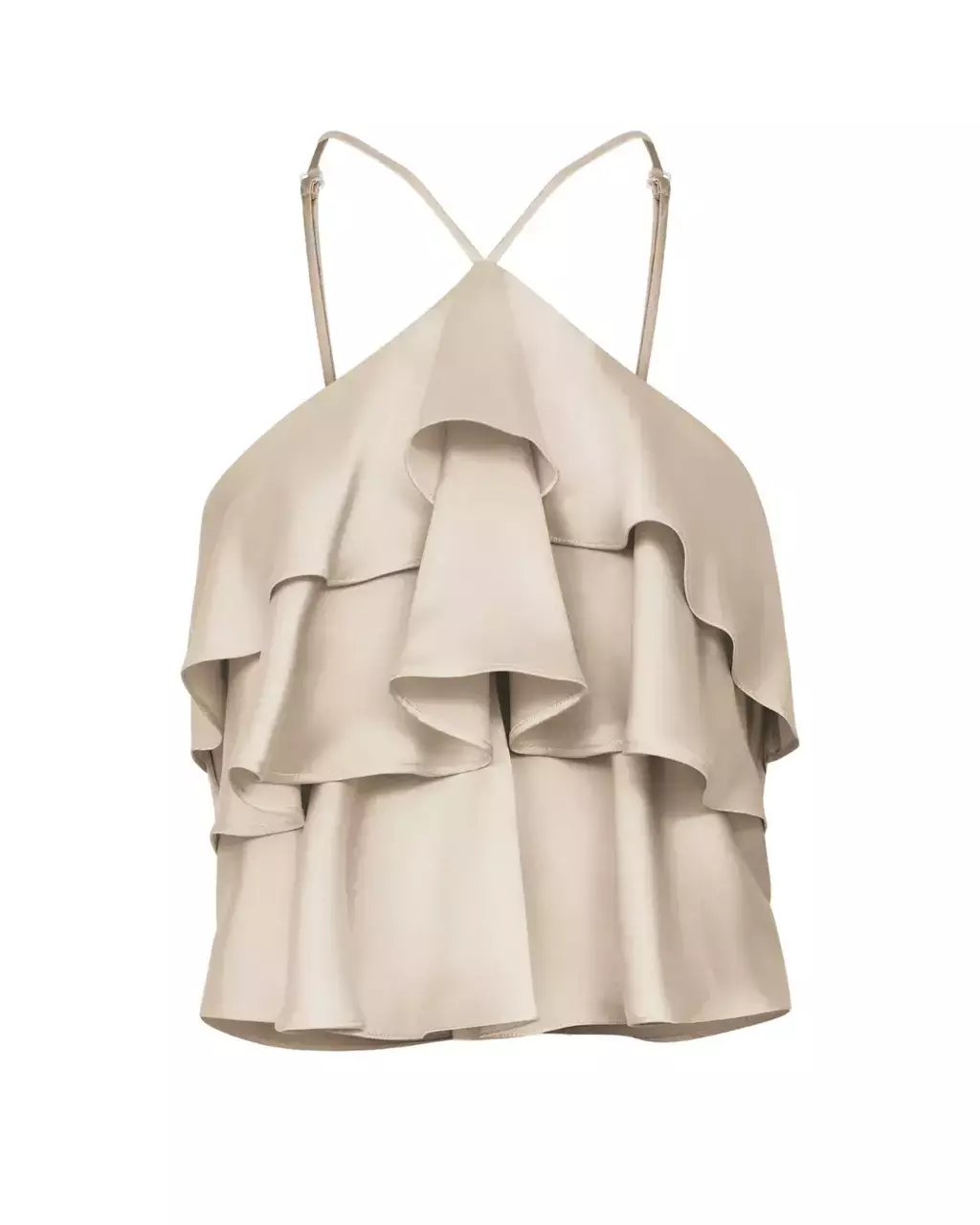 Blusa Alça 3 Babados Cetim