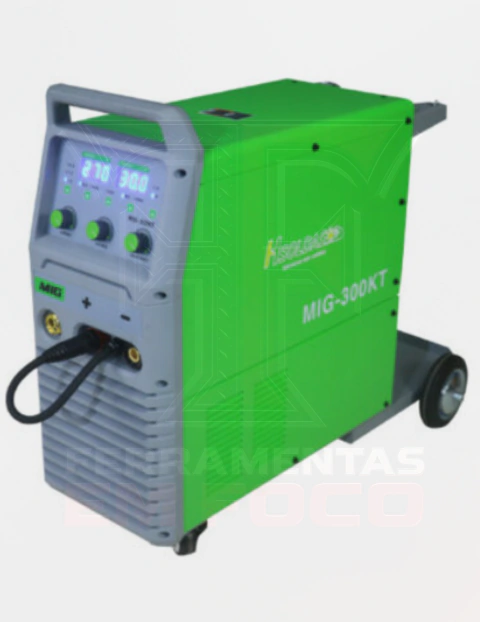 Inversora de Solda MIG 300 KT Multiprocesso 270A Trifásica 220V/380V com 4 Roldanas H Soldas