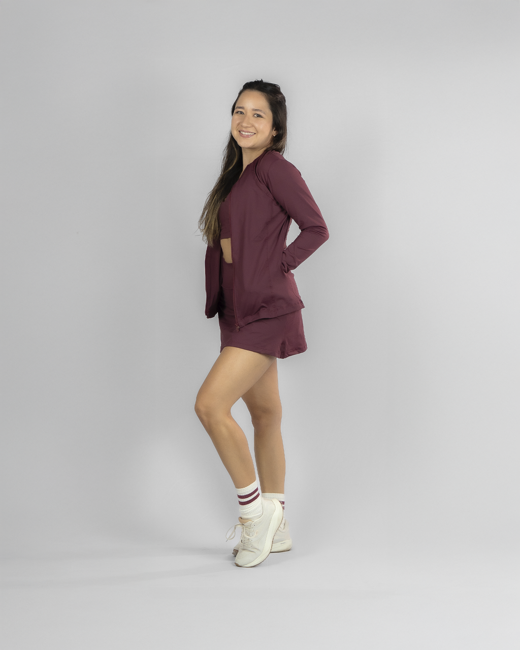 Jaqueta Activewear Feminina Rubro Vinho Leve
