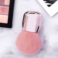Pincel De Maquiagem Facial Pó Blush Base Rosa Kabuki