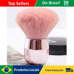 Pincel De Maquiagem Facial Pó Blush Base Rosa Kabuki