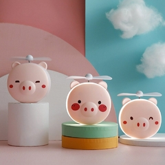 DAFUSHOP Espelho De Maquiagem Led Portátil Porquinho Mini Ventilador Beleza cui - loja online