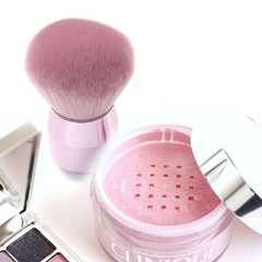 Pincel De Maquiagem Facial Pó Blush Base Rosa Kabuki