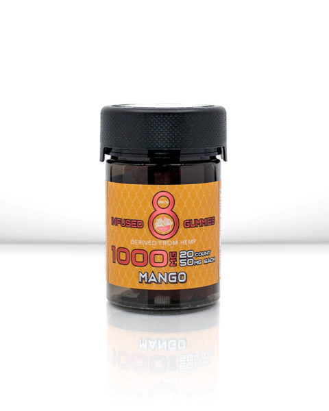 Delta 8 Infused Gummies Mango 20ct 1000mg