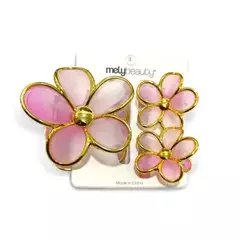 Broches x3 flores Mely