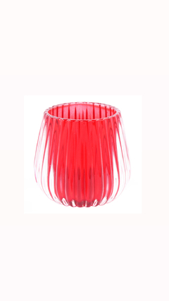 Porta Vela De Vidro Canelado - comprar online