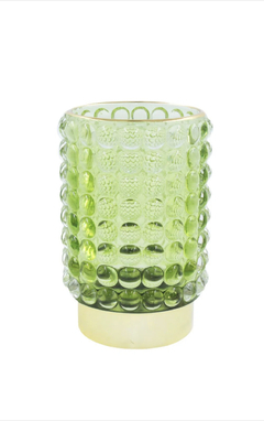 Porta Vela De Vidro Bubble Filete Dourado