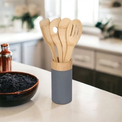 Conjunto De Utensílios De Cozinha - Bambu