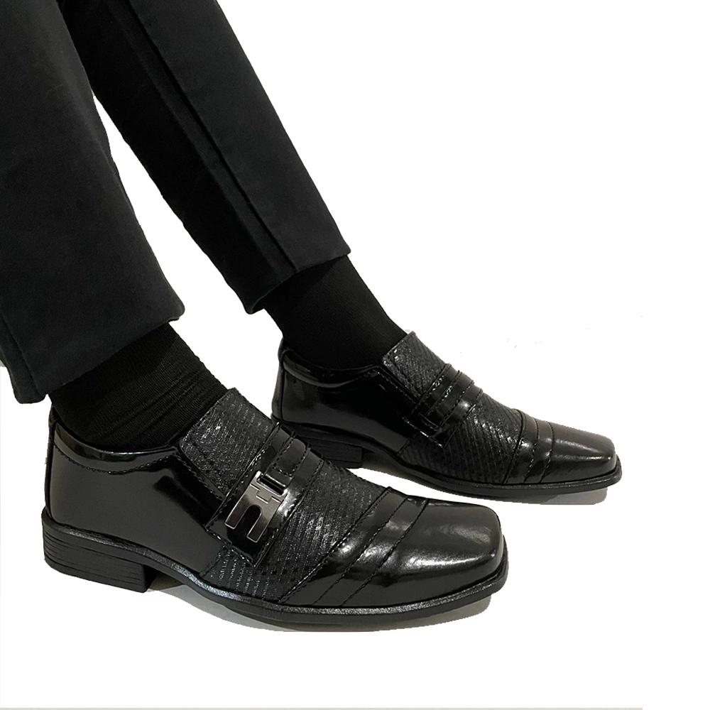 Sapato Social Verniz Infantil Bico Quadrado Reforçado Pajem Do 27 ao 36 20003