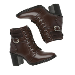 KIT 2 Pares Bota Coturno Feminina Cano Baixo C/ Saltinho Lindas KIT03 - loja online